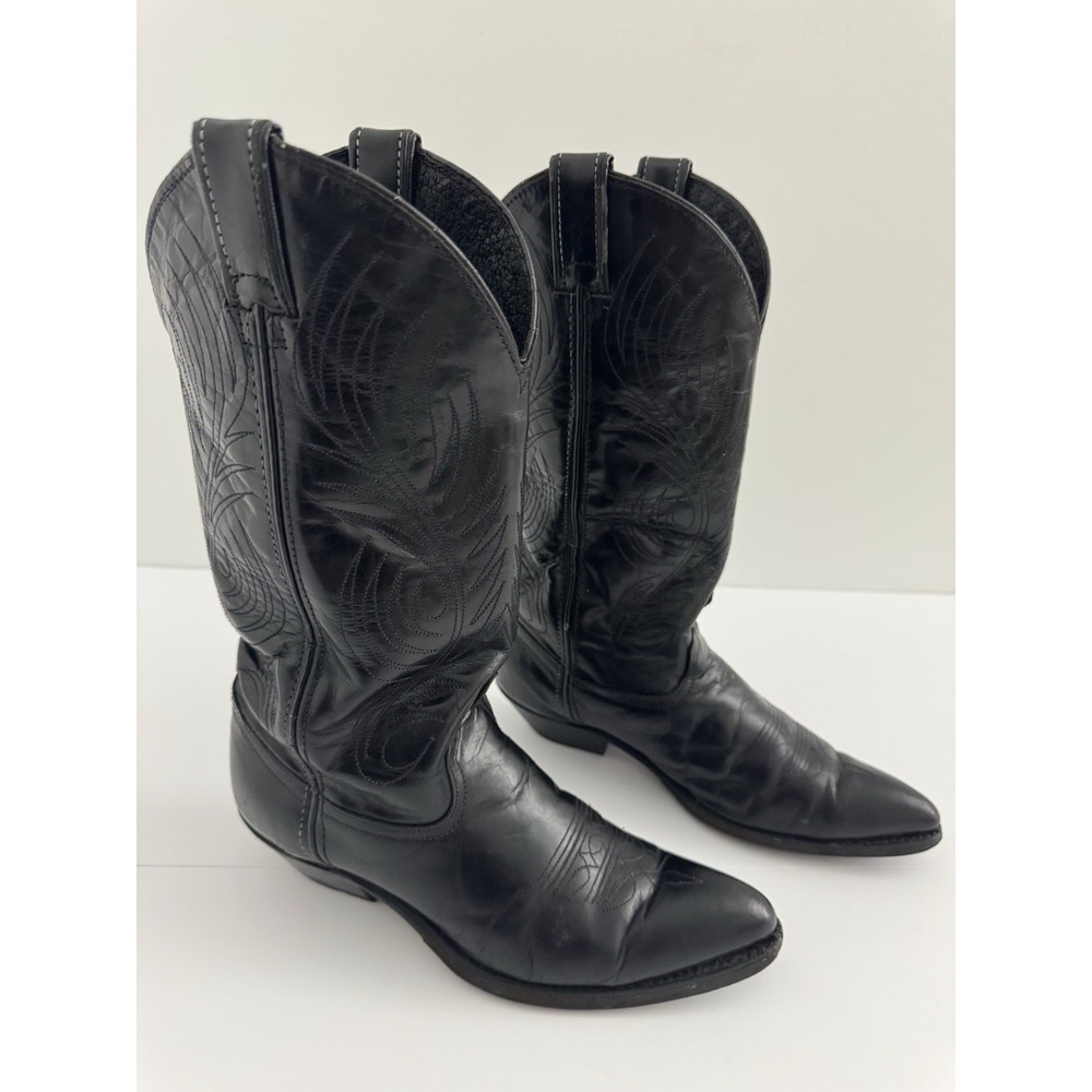 Code West‎ Cowboy Boots Black Leather Womens 6 M Western Shoes